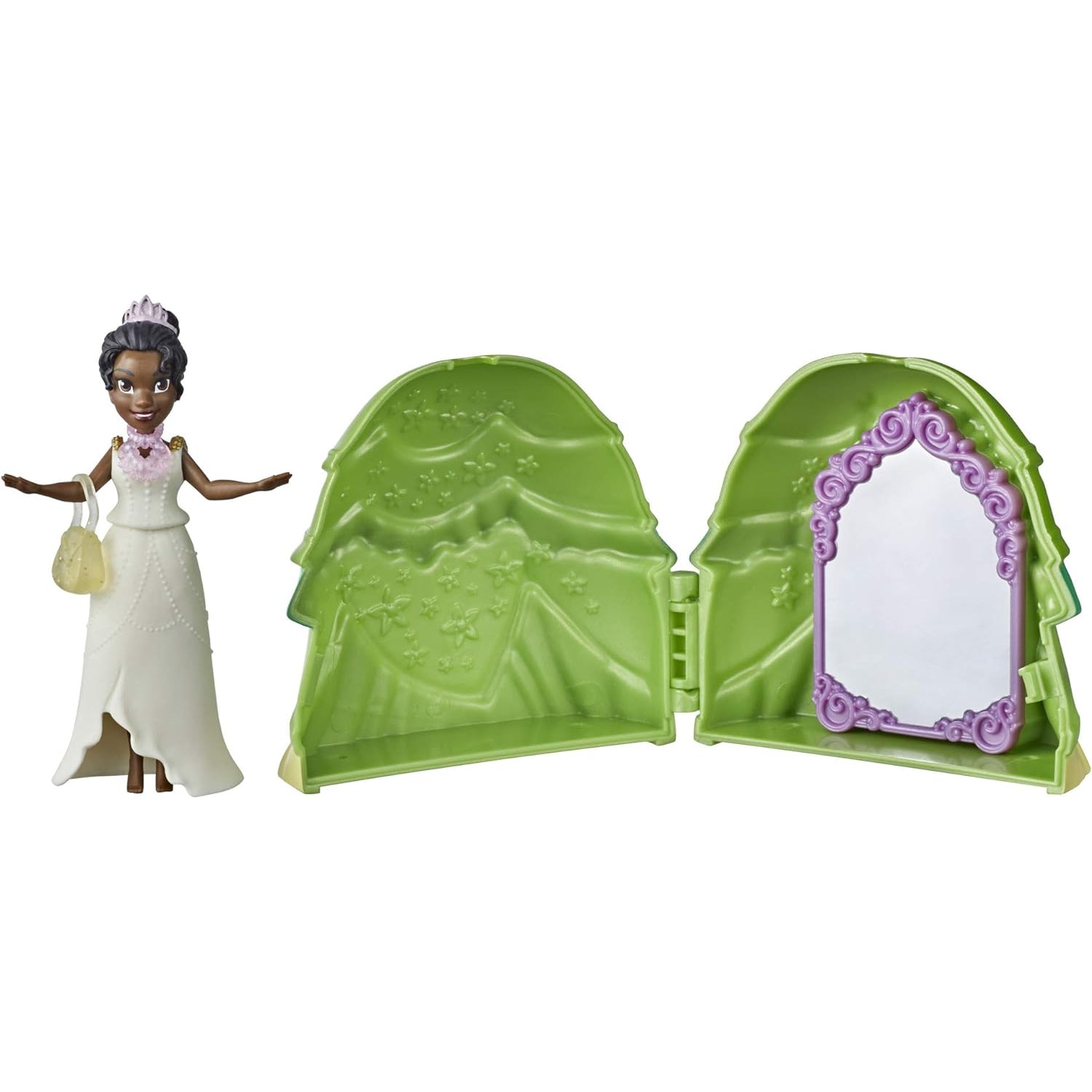 Hasbro Disney Princess Secret Styles Fashion Surprise Tiana, Mini Doll Playset with Extra Clothes an