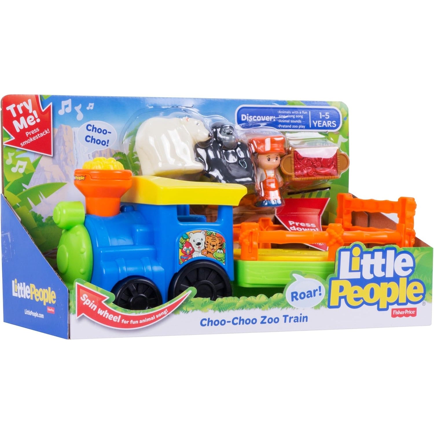 Fisher Price Little People Choo-Choo Zoo Train With Music And Sounds For Toddlers, 3 Figures