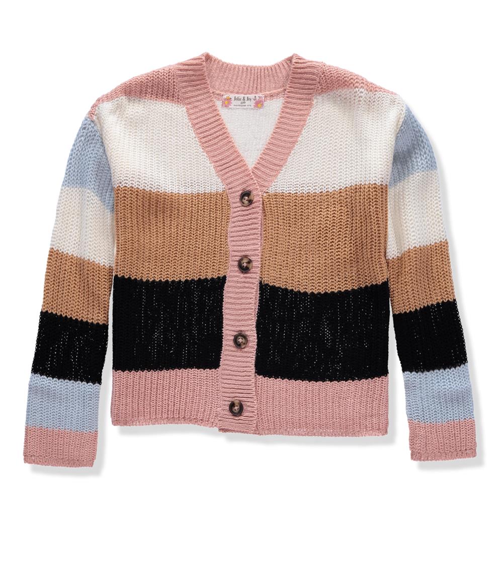 Jolie & Joy Girls 7-16 Colorblock Button Down Cardigan