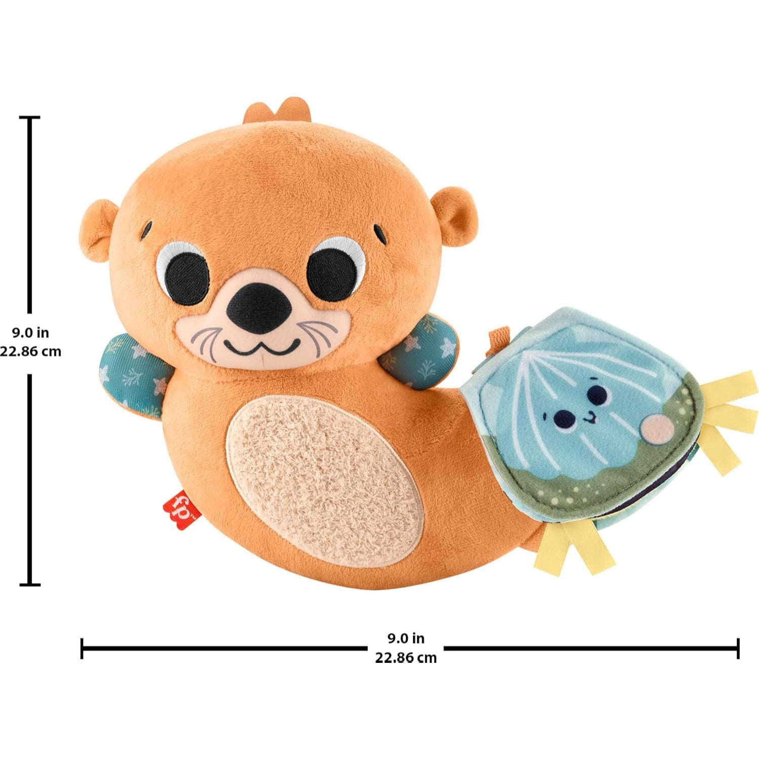 Fisher Price 2-In-1 Rockin’ Tummy Time Otter, Plush Baby Sensory Toy For Tummy Time