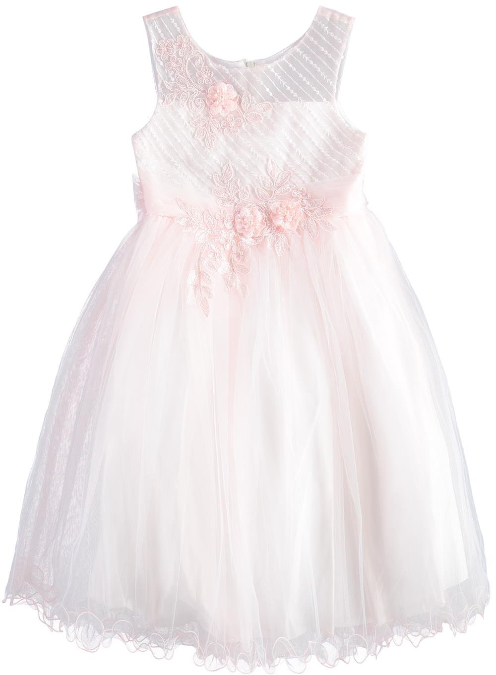 Pink Butterfly Girls 7-16 Flower Beaded Dress