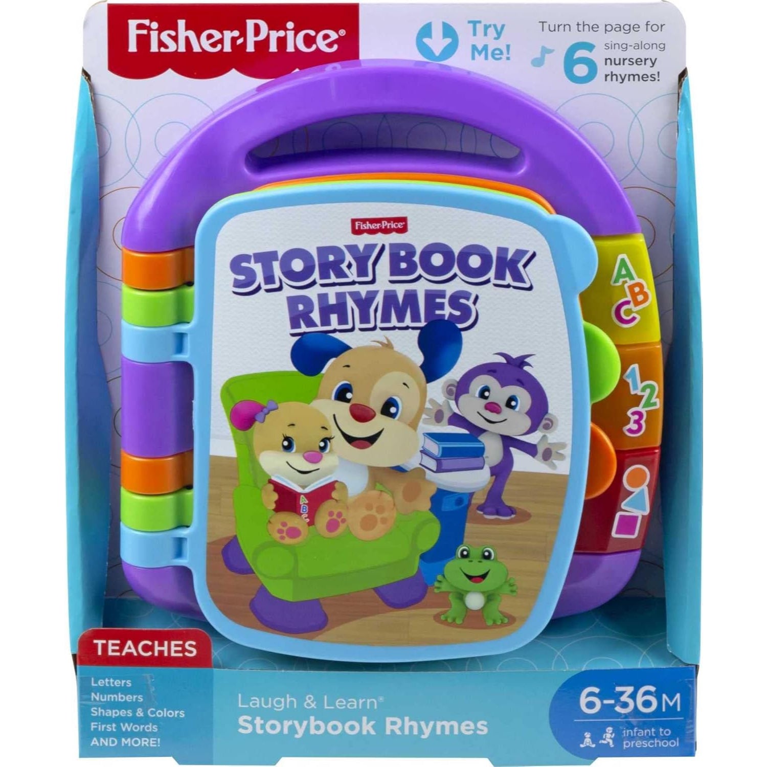 Fisher-Price Baby Learning Toy Laugh & Learn Storybook Rhymes Musical Book with Lights & Sounds