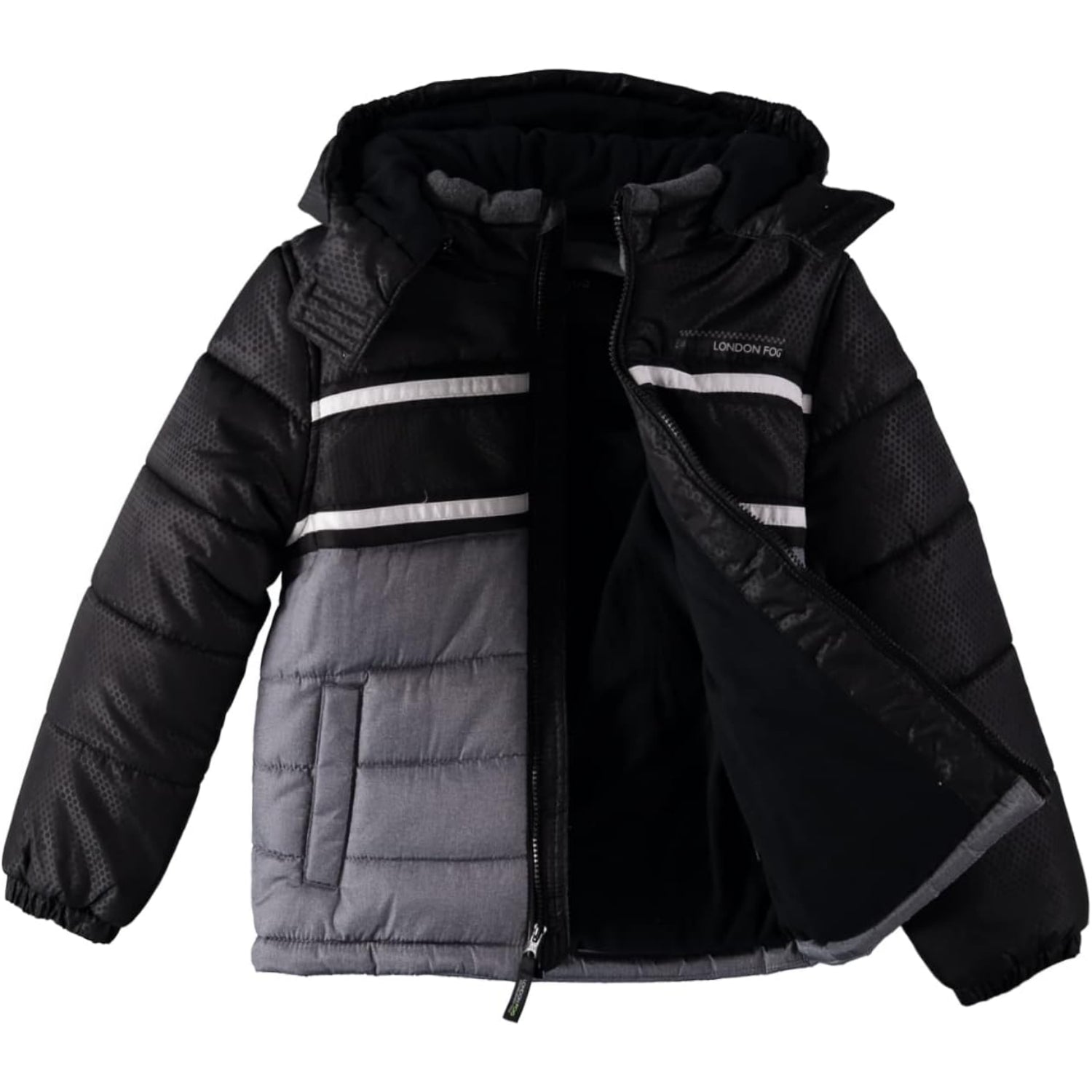 London Fog Boys 4-7 Active Puffer Jacket Winter Coat with Fleece Hat