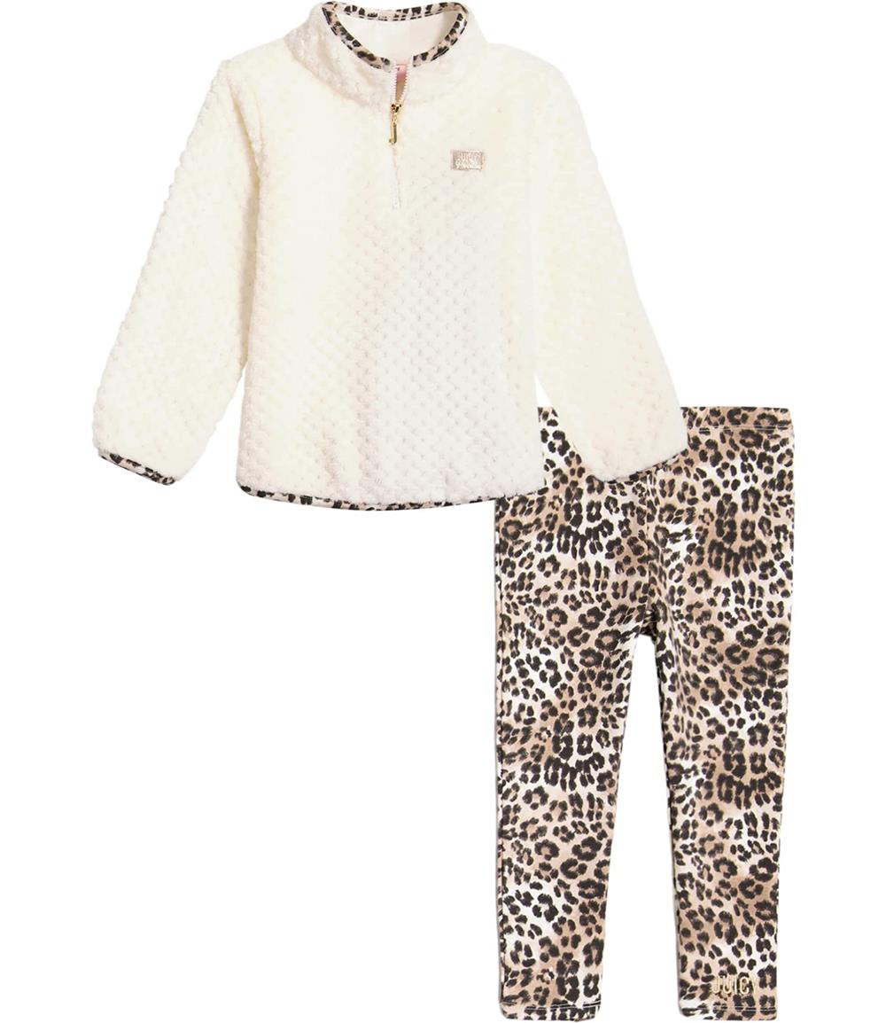 Juicy Couture Girls 12-24 Months Quilted Faux Fur Leopard Legging Set