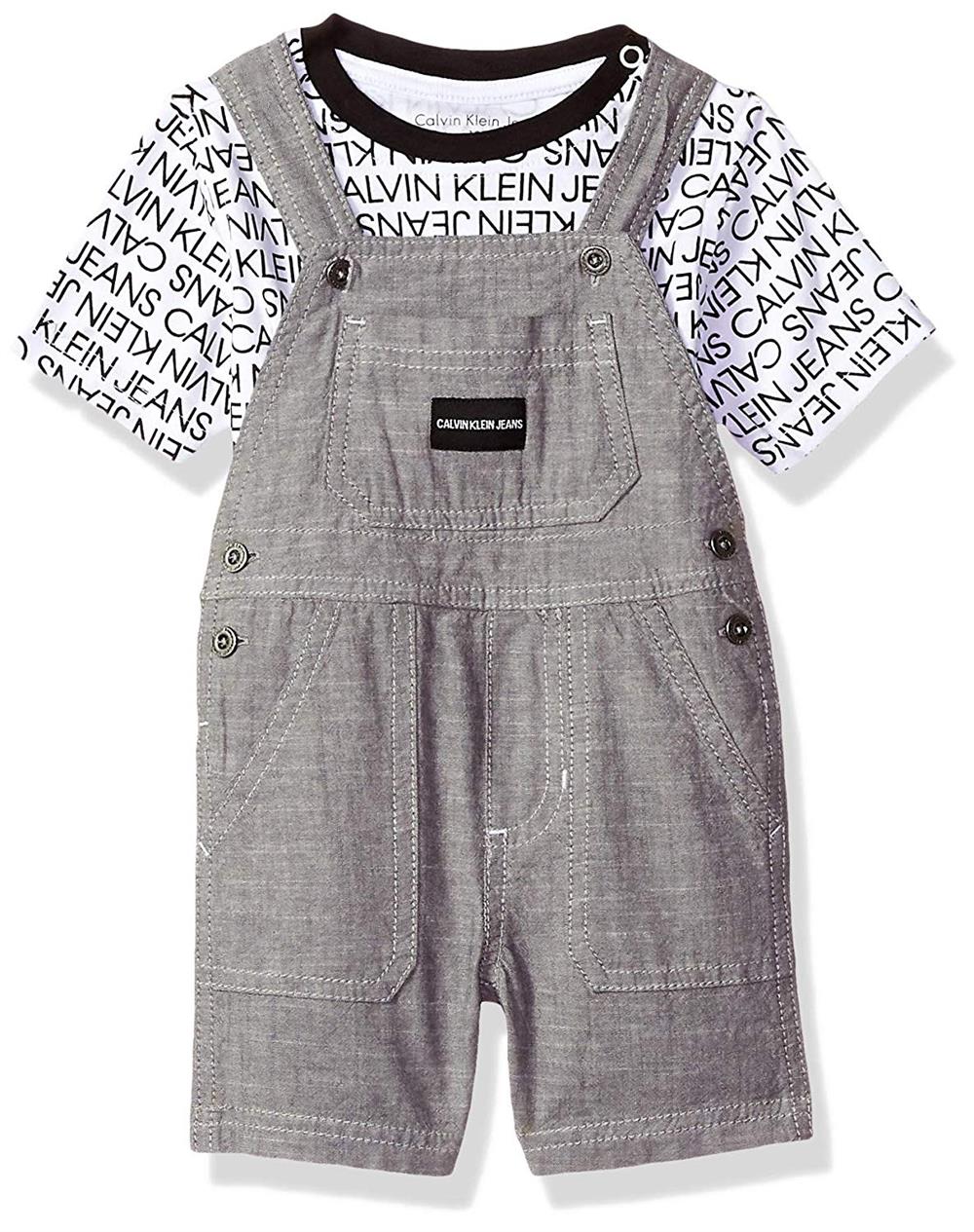 Calvin Klein Kids Boys 12-24 Months 2 Piece Shortall Set