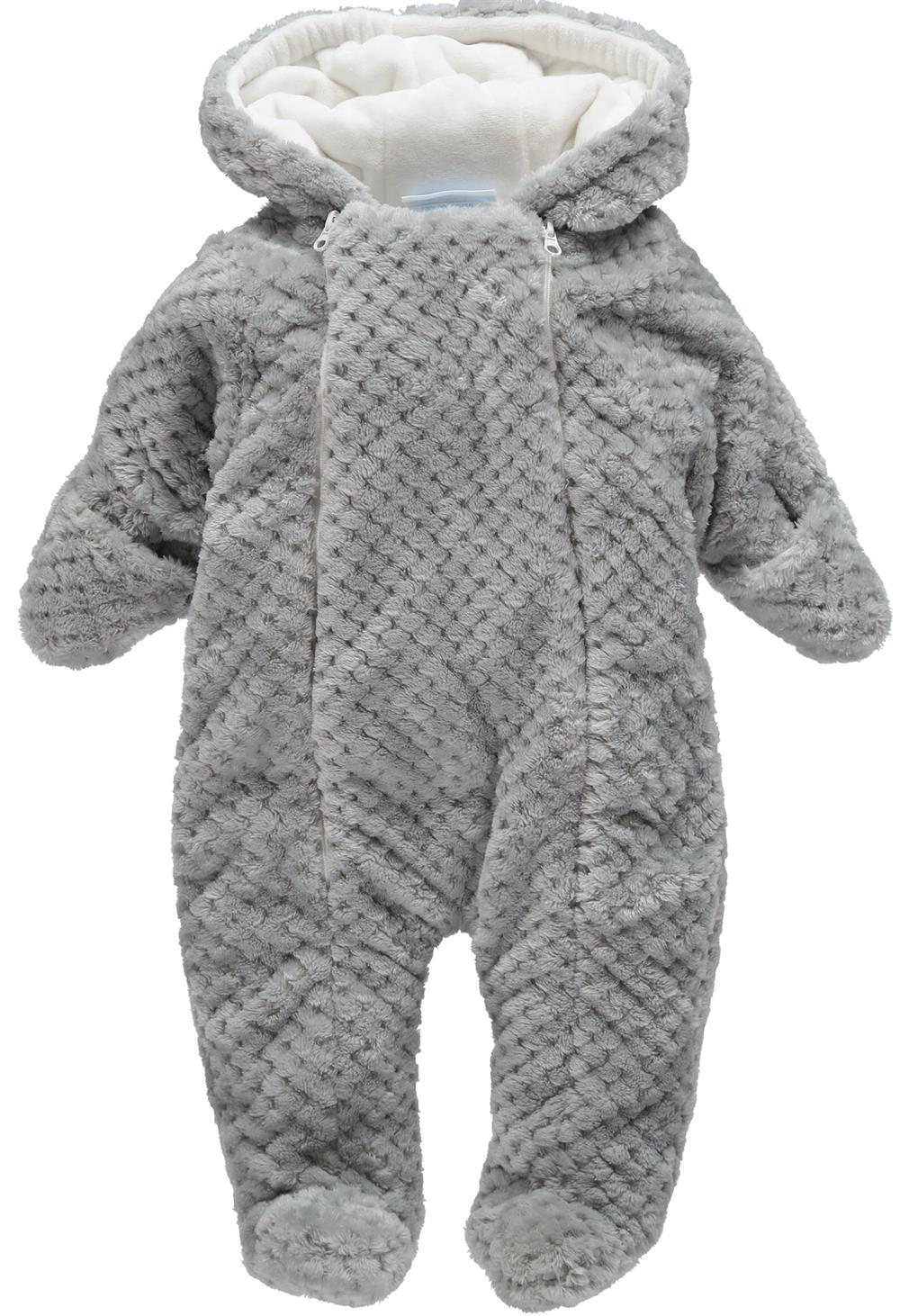 Baby Dove Plush Honeycomb Pram Suit - Grey