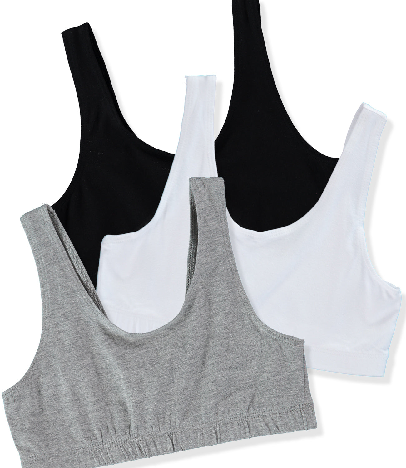 Cyndeelee Girls 7-14 Cotton 3-Pack Bralette Sports Bra