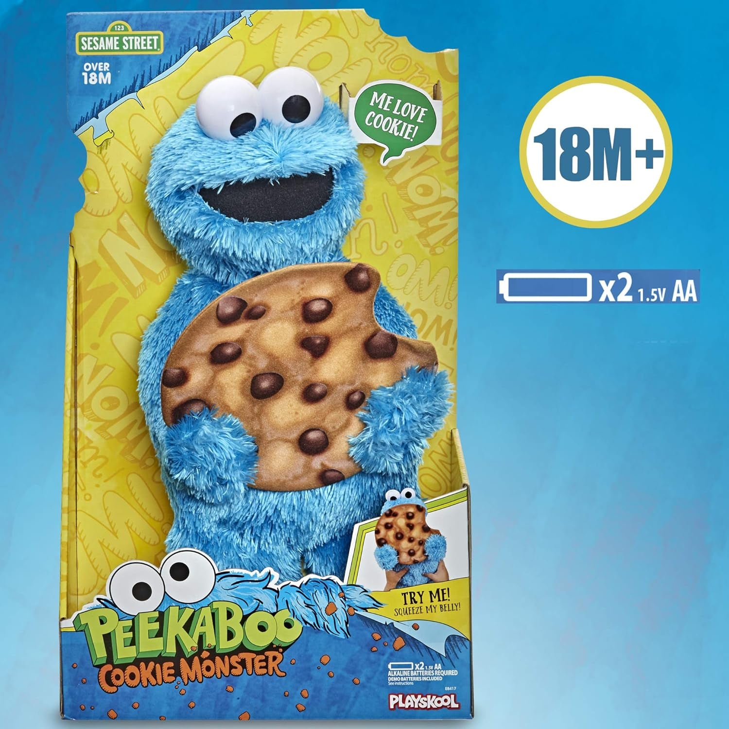 Sesame Street Peekaboo Cookie Monster Talking 13-Inch Plush Toy