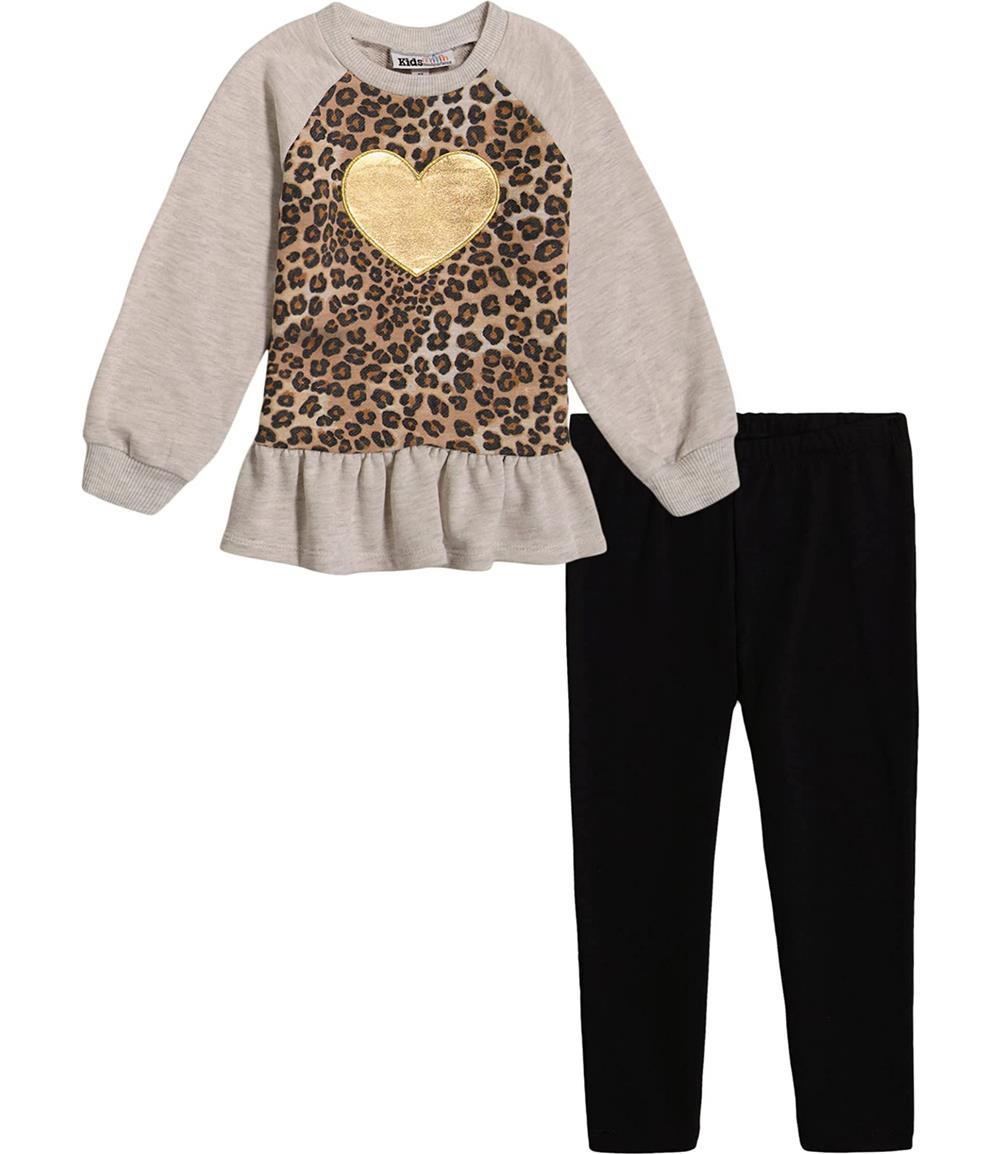 Kids Headquarters Girls 2T-4T Leopard Heart Legging Set