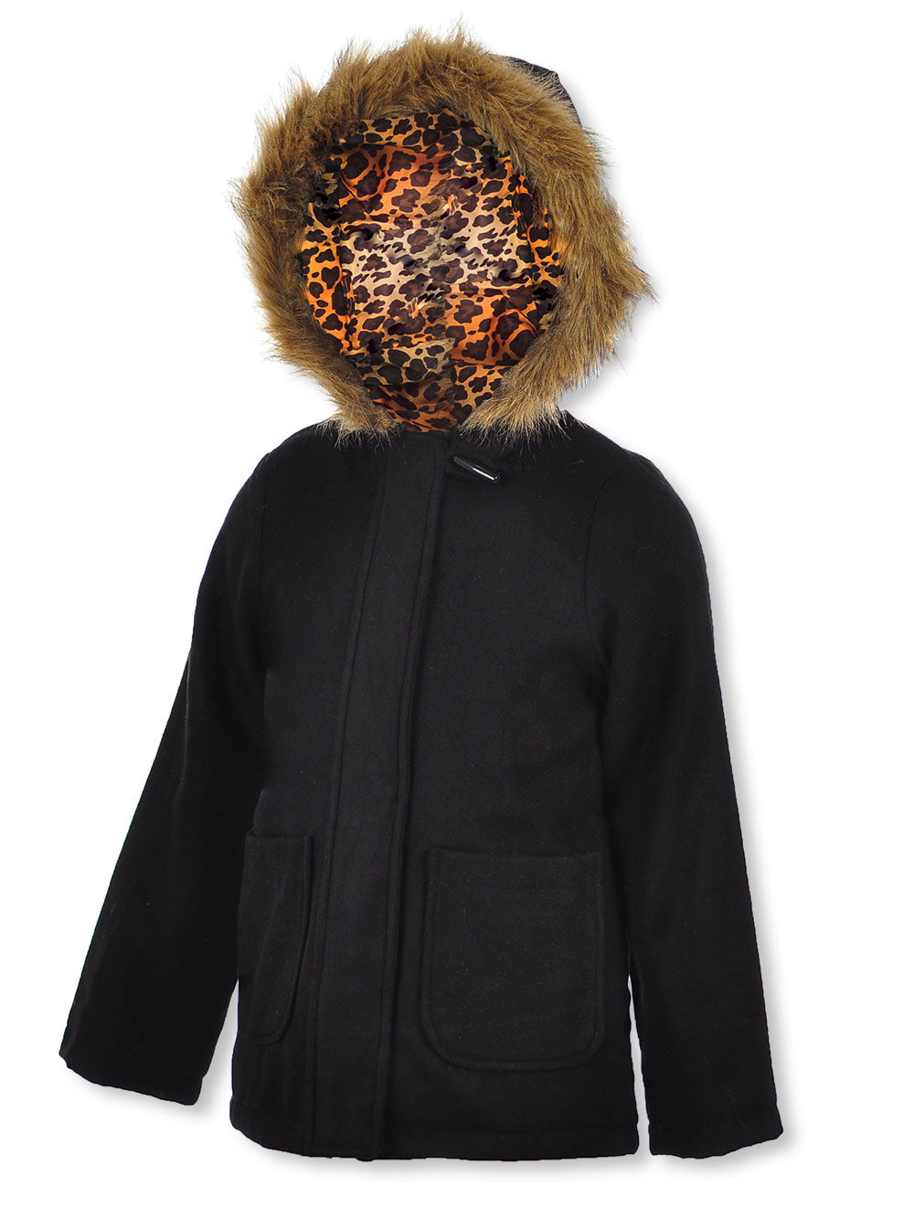 Jessica Simpson Faux Fur Hood Textured Jacket