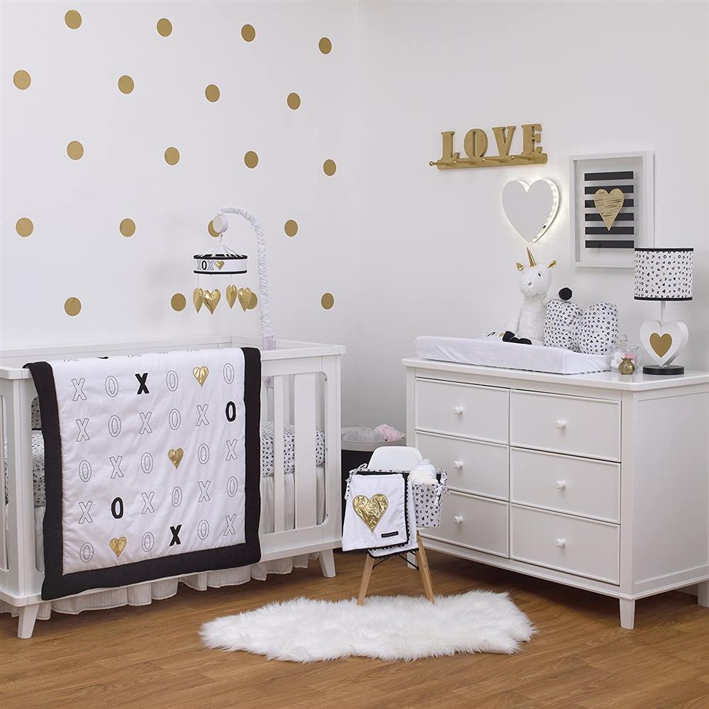 Nojo 4-Piece Crib Bedding Set, XOXO