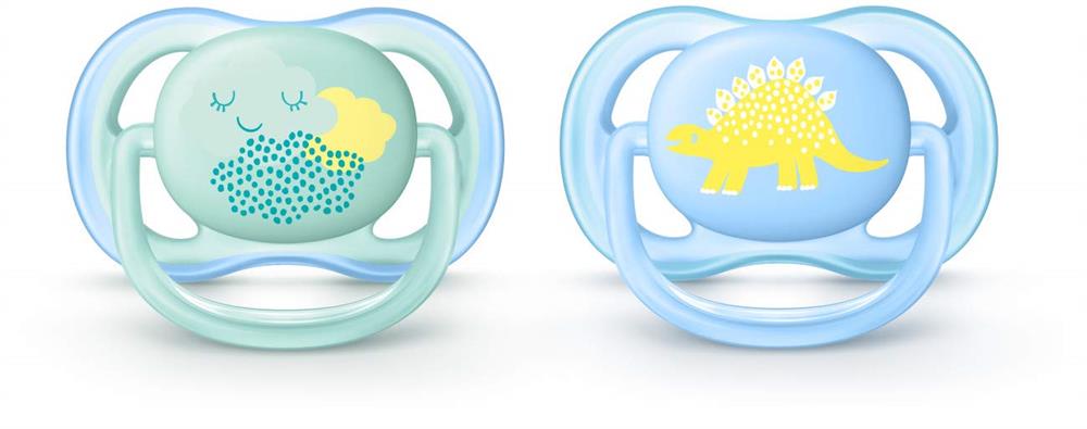 Philips Avent Ultra Air Pacifier, 0-6 months, Blue/Green - 2 Pack