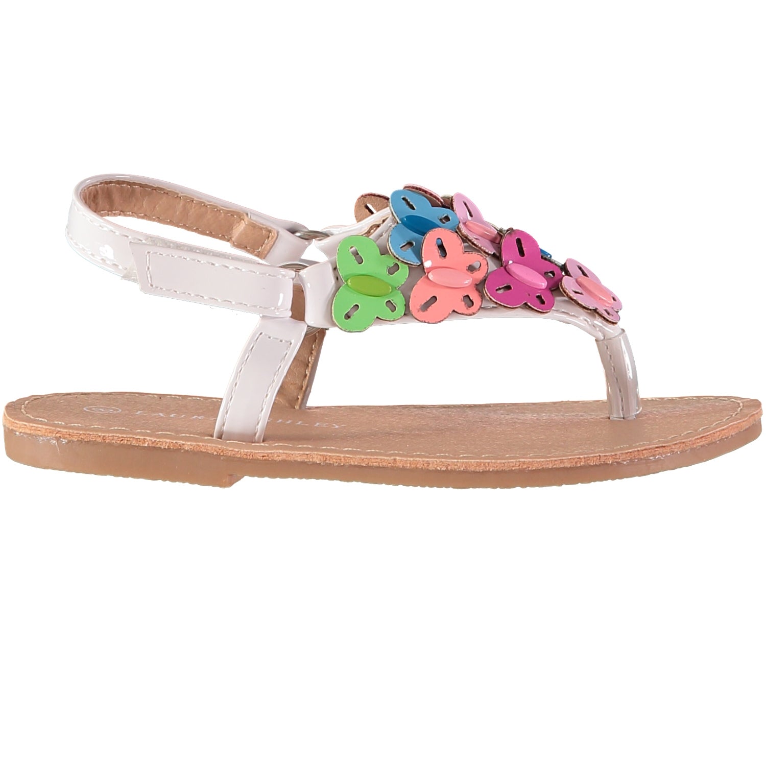 Laura Ashley Toddler Girls Sizes 5-10 Butterfly Strap Sandal with Hook and Loop Closure