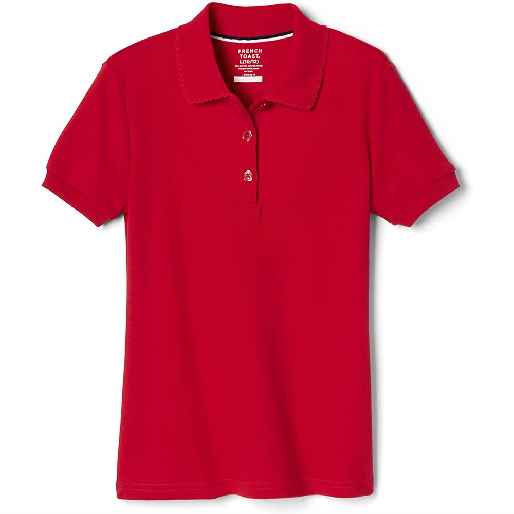 French Toast Girls 7-20 Short Sleeve Interlock Polo with Picot Collar