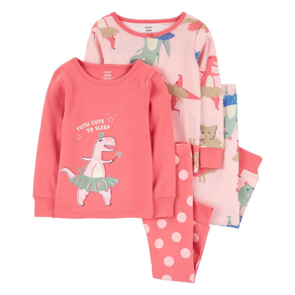 Carters Baby 4-Piece Dinosaur 100% Snug Fit Cotton PJs