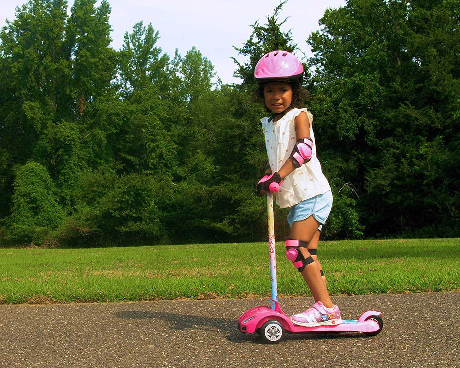 Barbie Convertible Self Balancing Kick Scooter with 3 Wheels