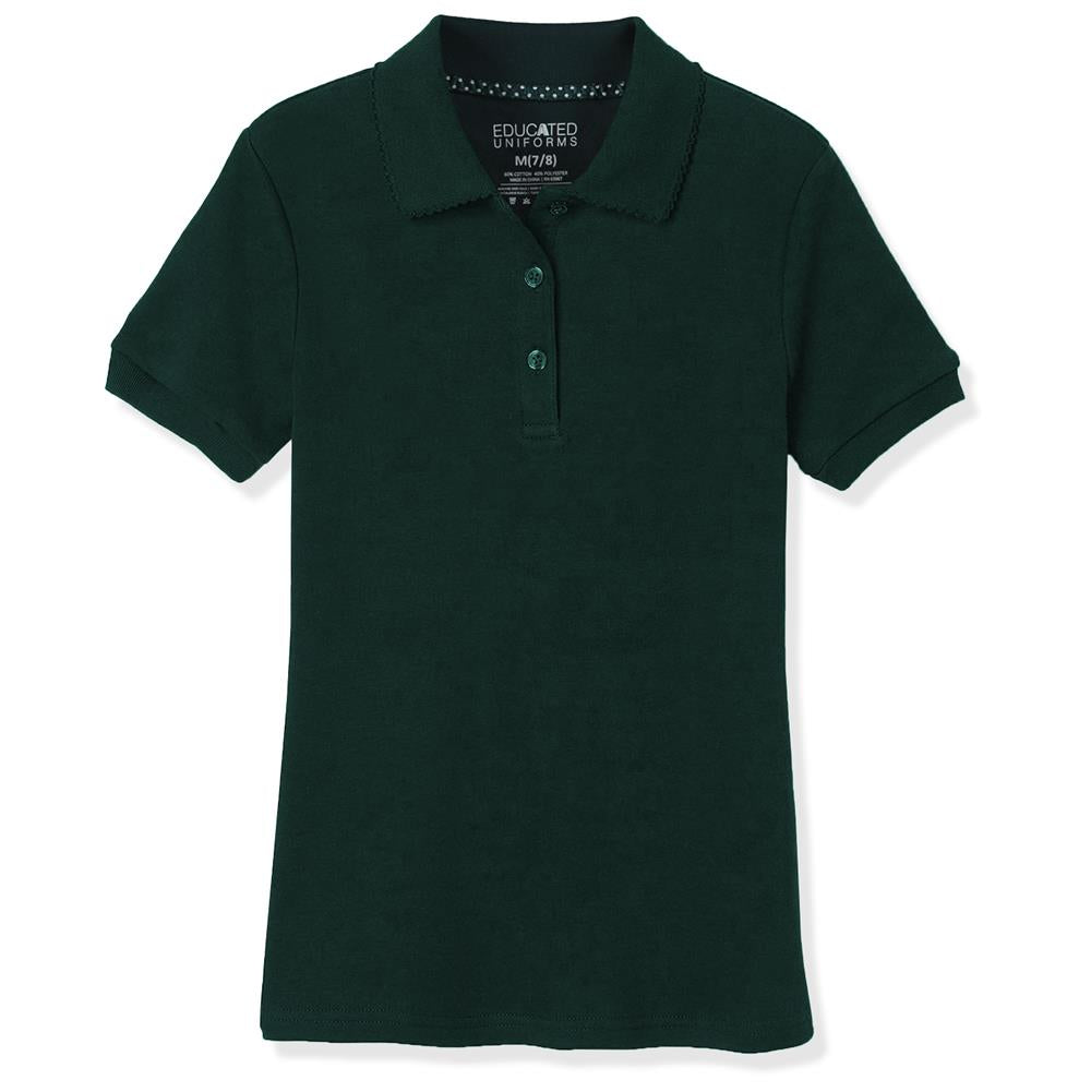 Educated Uniforms Girls 4-20 Short Sleeve Pique Polo Shirt