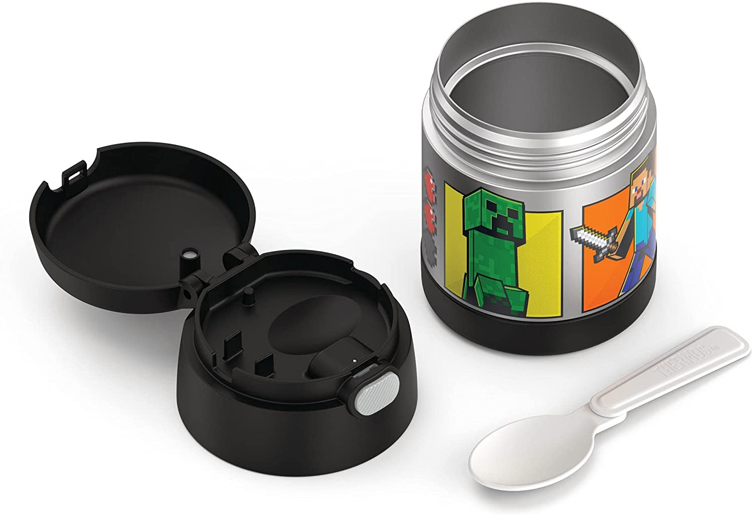 Thermos FUNTAINER 10 Ounce Food Jar with Folding Spoon, Minecraft