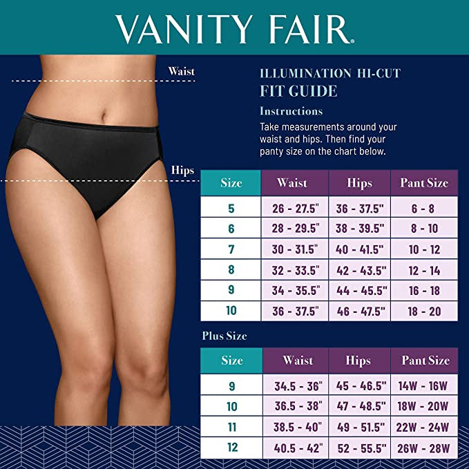 Vanity Fair Womens Illumination Hi Cut Panty Underwear