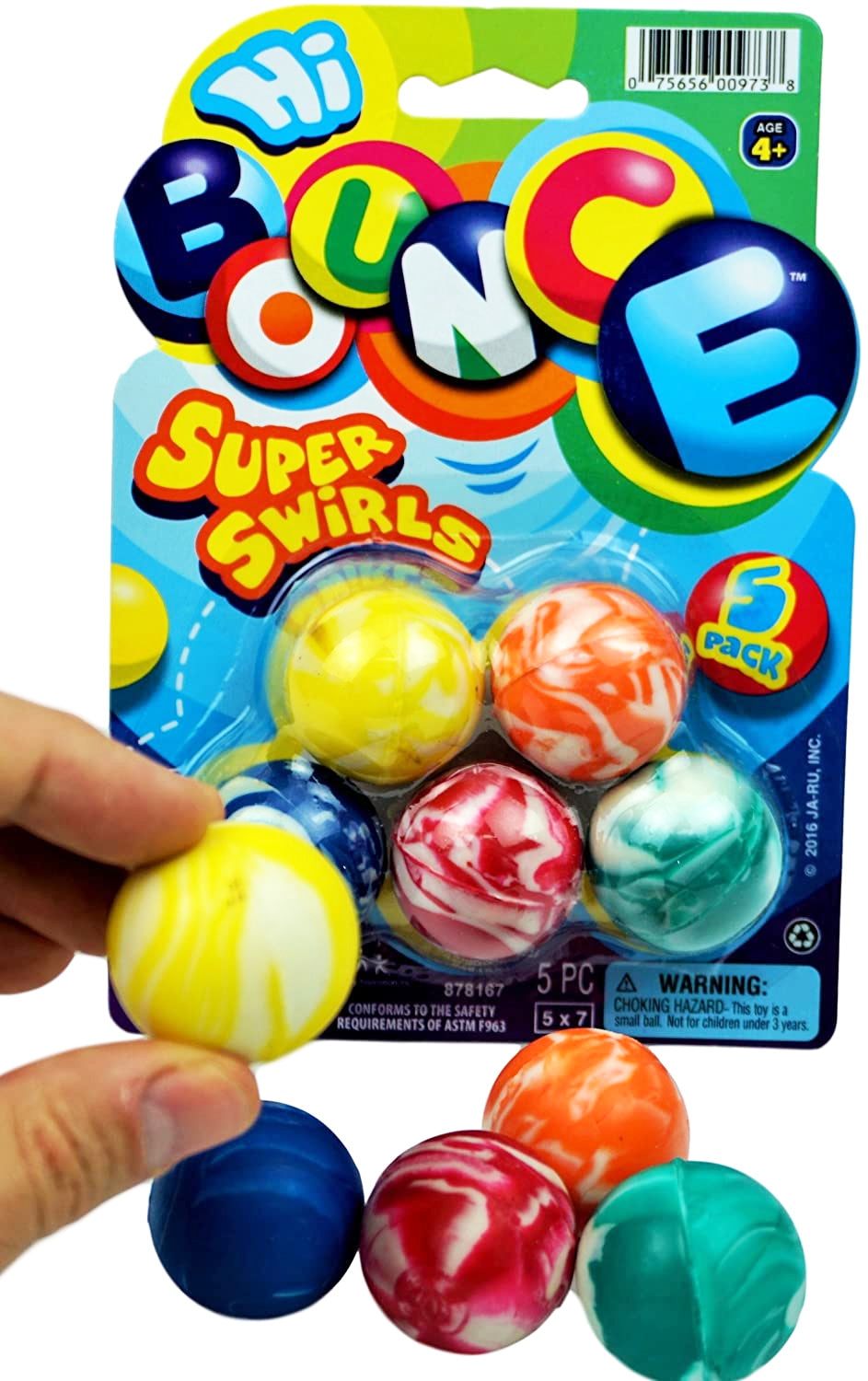 Ja-Ru Swirl Bounce Balls 5-Pack