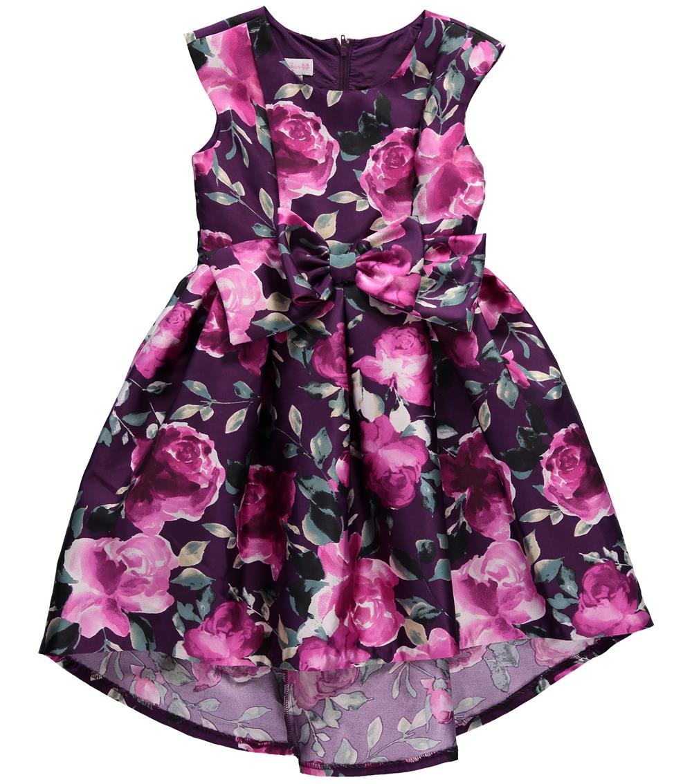 Bonnie Jean Girls 7-16 Floral Mikado Bow Dress