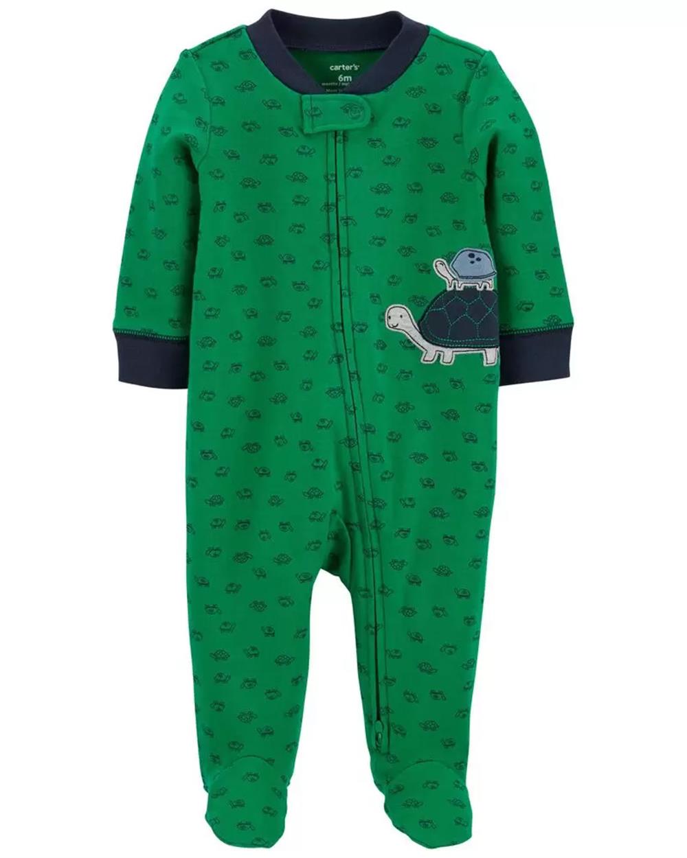 Carters Boys 0-9 Months Turtle 2-Way Zip Cotton Sleep & Play