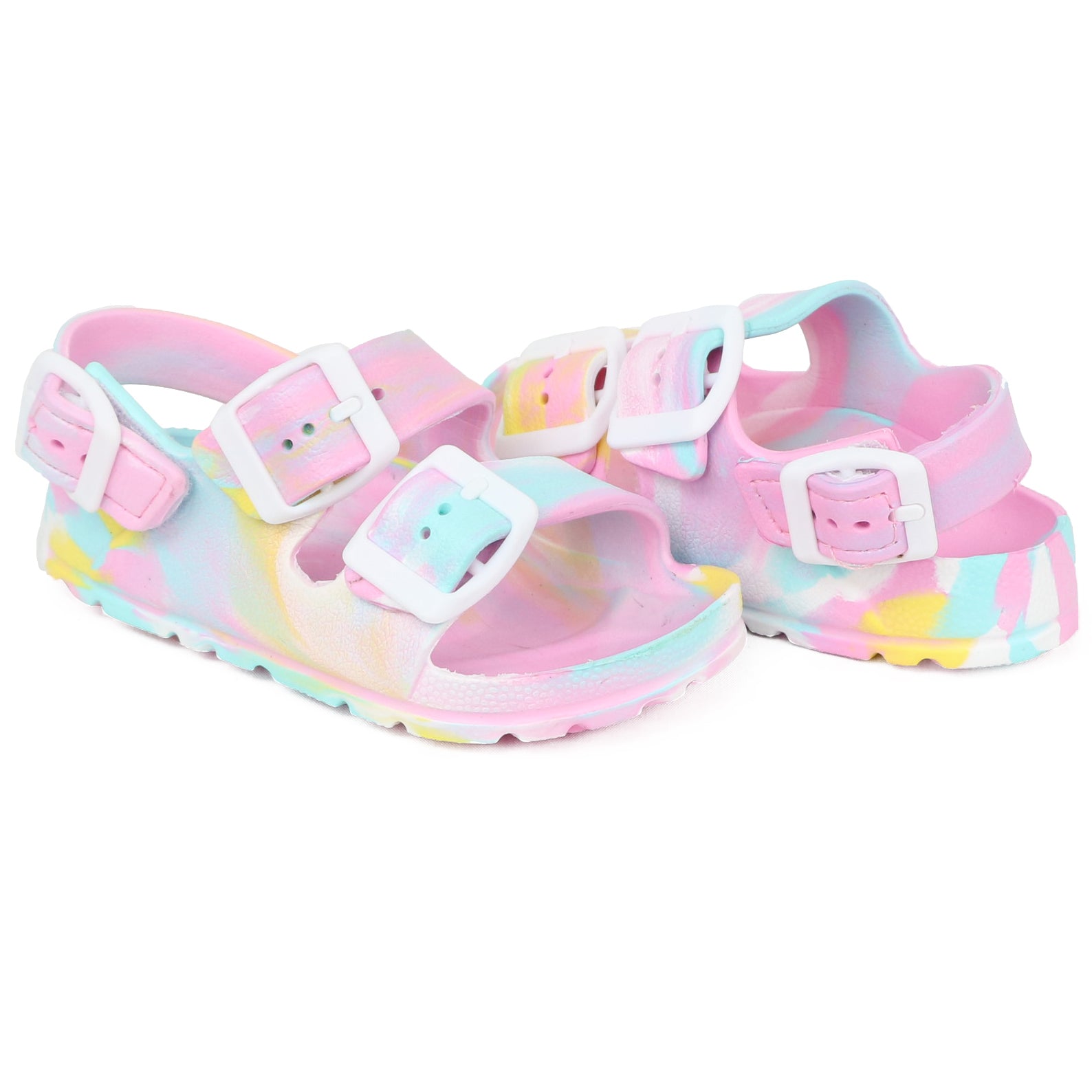 First Steps By Stepping Stones Baby and Infant Girl Sizes 7-10 Tie Dye Buckle Sandal