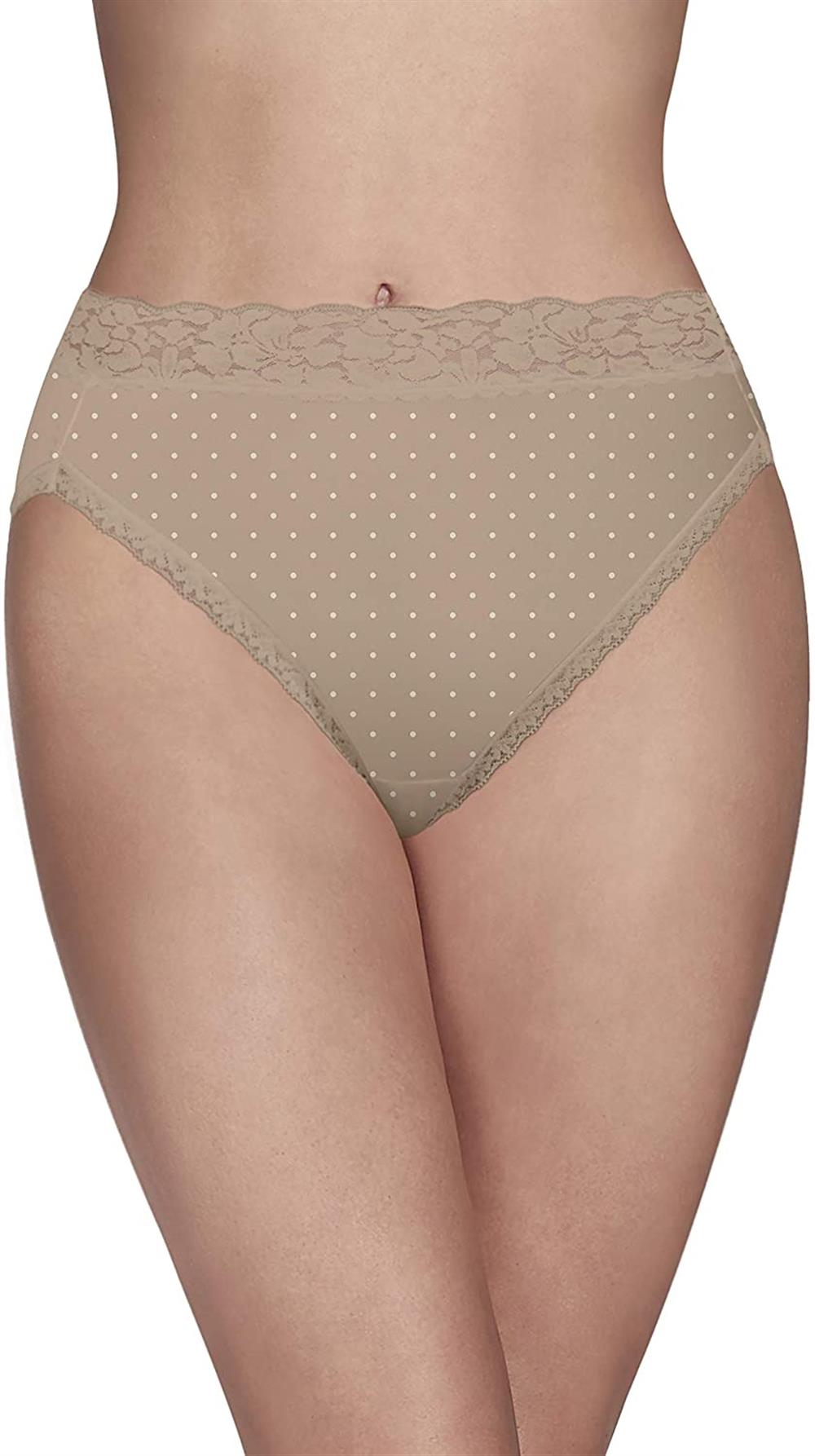 Vanity Fair Womens Hi Cut Flattering Lace Panty Underwear