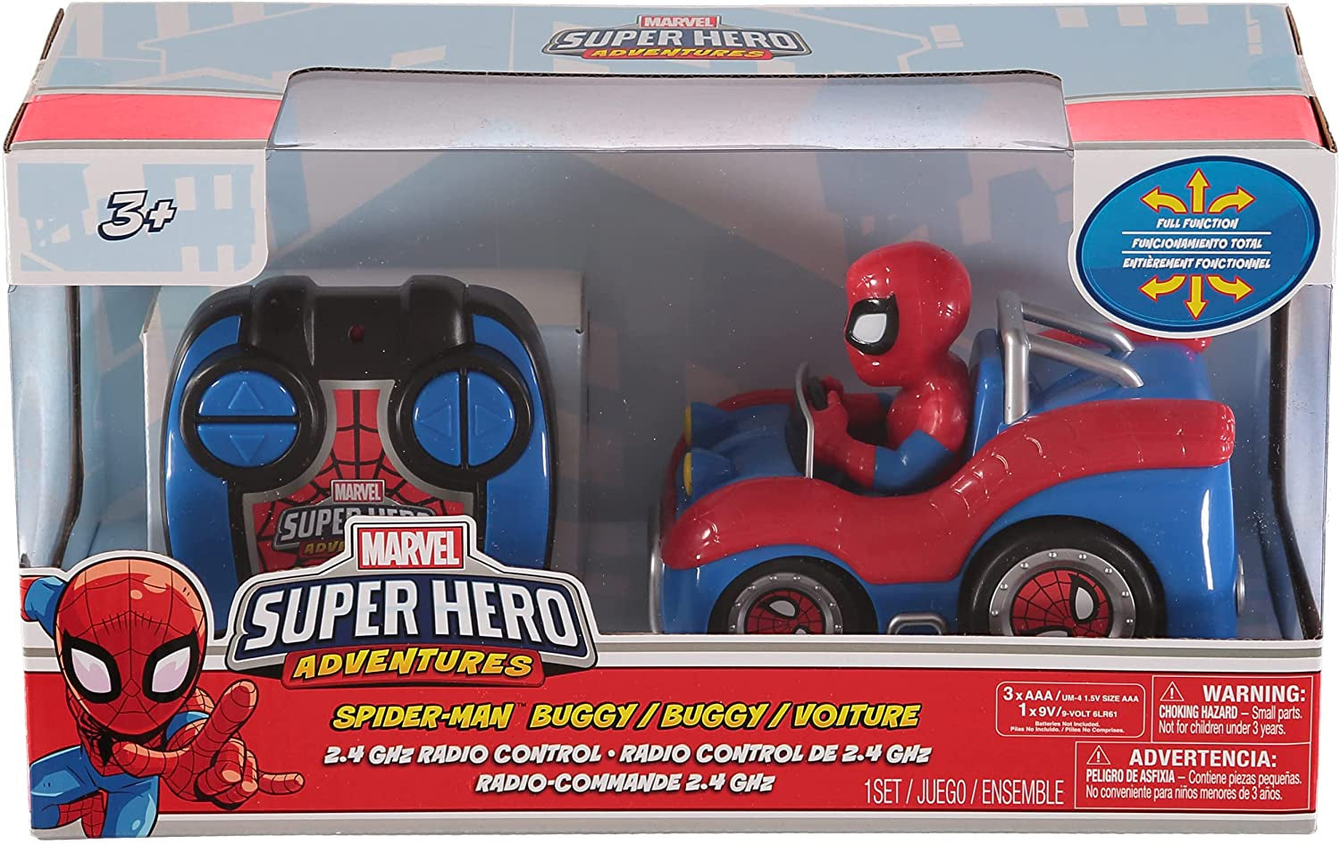 Marvel Super Hero Adventures Spiderman Full Function Buggy with 2.4 GHz Radio Control Remote