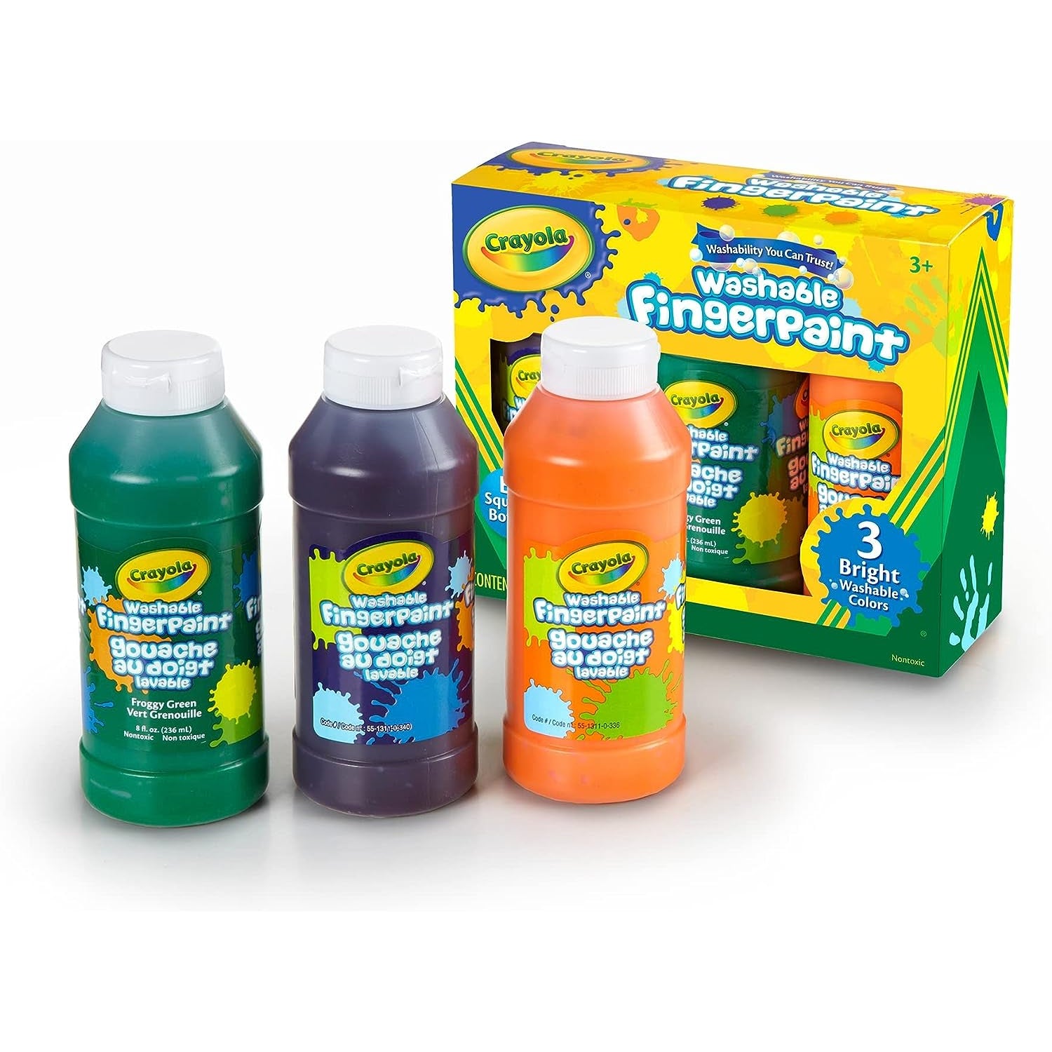 Crayola Washable Fingerpaint (Secondary), 3 Count/8-Ounce