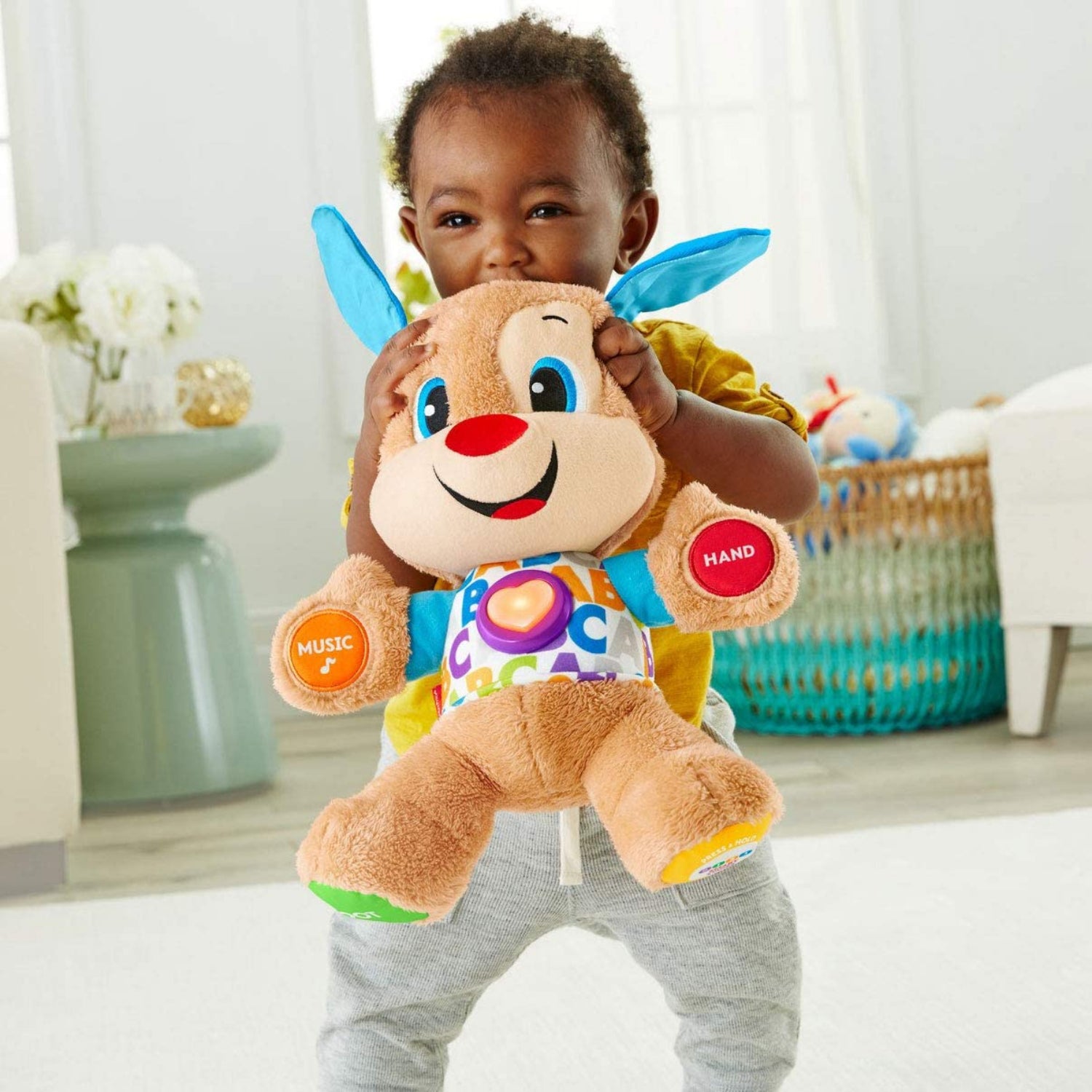 Fisher-Price Laugh & Learn Baby & Toddler Toy Smart Stages Puppy Interactive Plush Dog