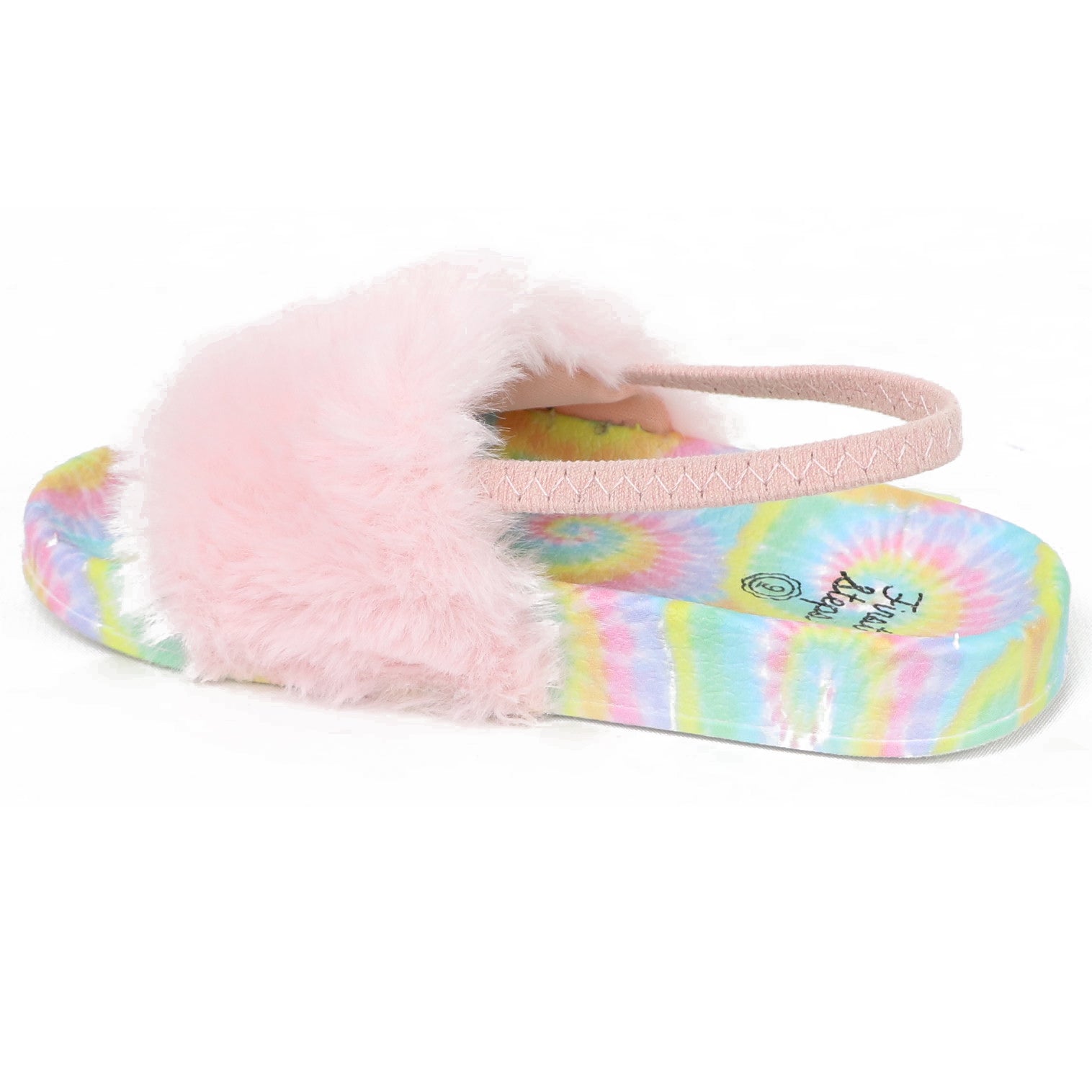 Stepping Stones Toddler Girls and Little Girls Shoe Size Fur Slide Sandal