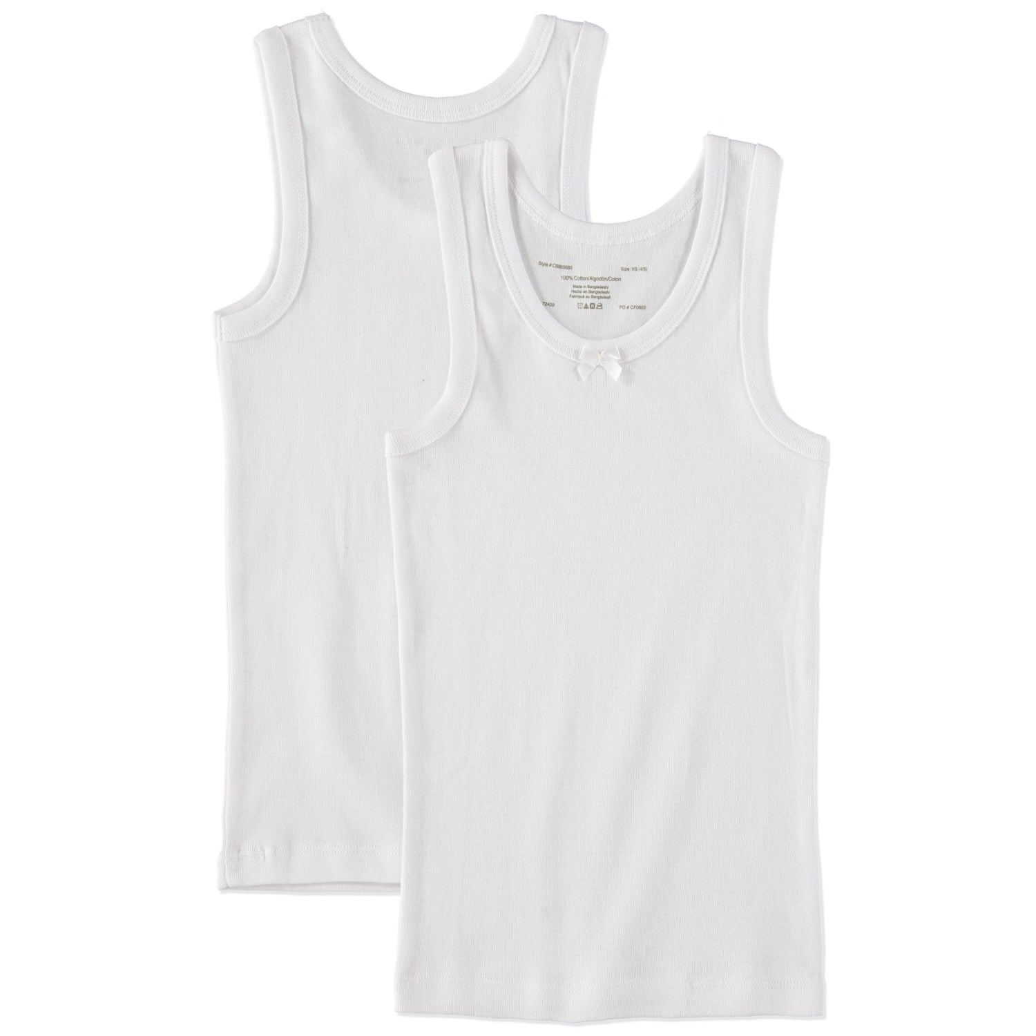 Cyndeelee Girls 2-14 Cotton Tank Tops, 12-Pack