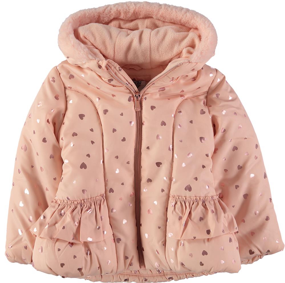 KensieGirl Girls 2T-4T Heart Foil Puffer Jacket