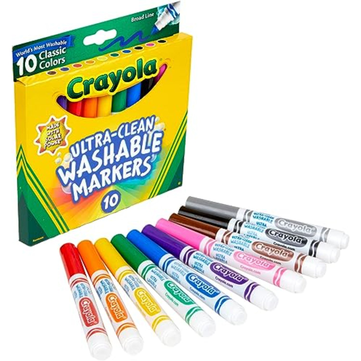 Crayola Broad Line Ultra Clean Washable Markers, 10 Count