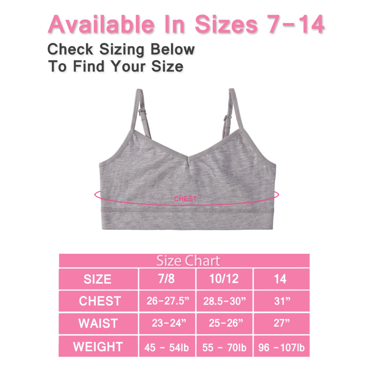 Cyndeelee Girls 7-16 Bralette, 4-Pack