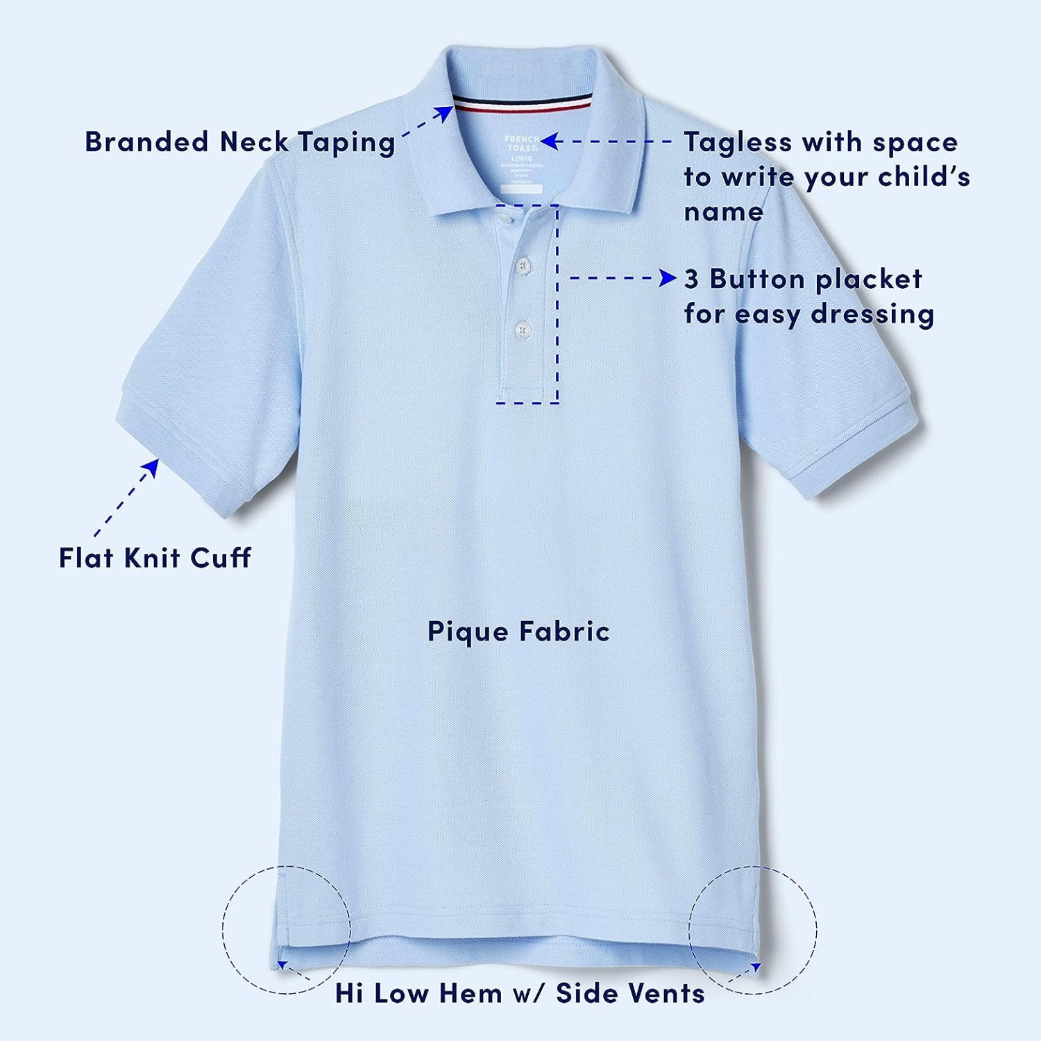 French Toast Boys 4-20 Short-Sleeve Pique Polo - 2 Pack