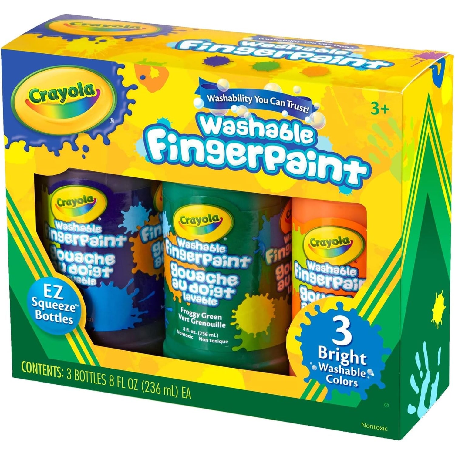 Crayola Washable Fingerpaint (Secondary), 3 Count/8-Ounce