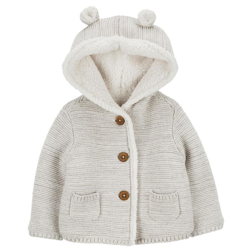 Carters Unisex Baby 0-24 Months Sherpa-Lined Hooded Cardigan