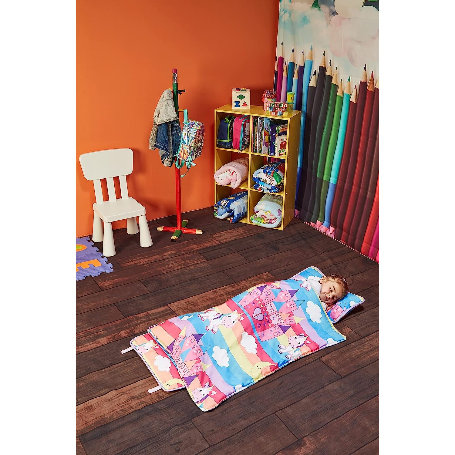 Everyday Kids Unicorn Toddler Nap Mat with Removable Pillow