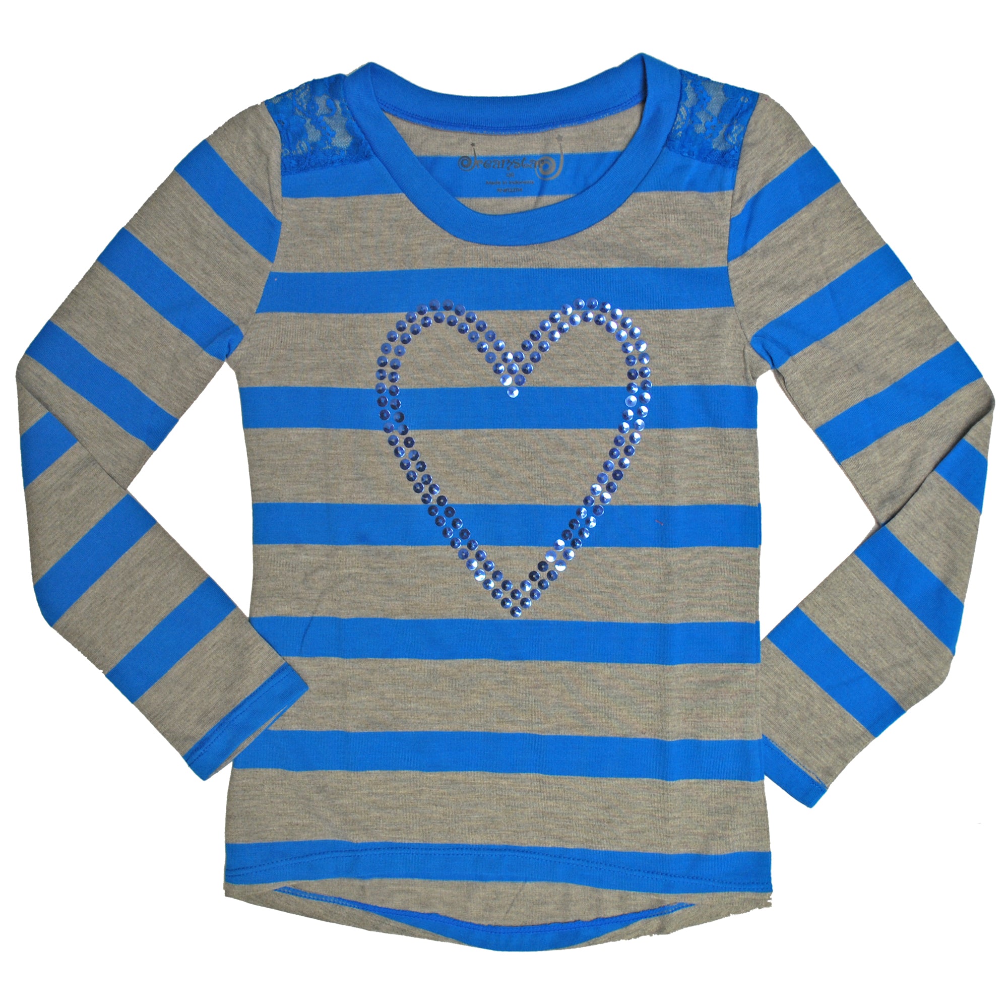 Dream Star Girls 4-6X Heart Stripe Top