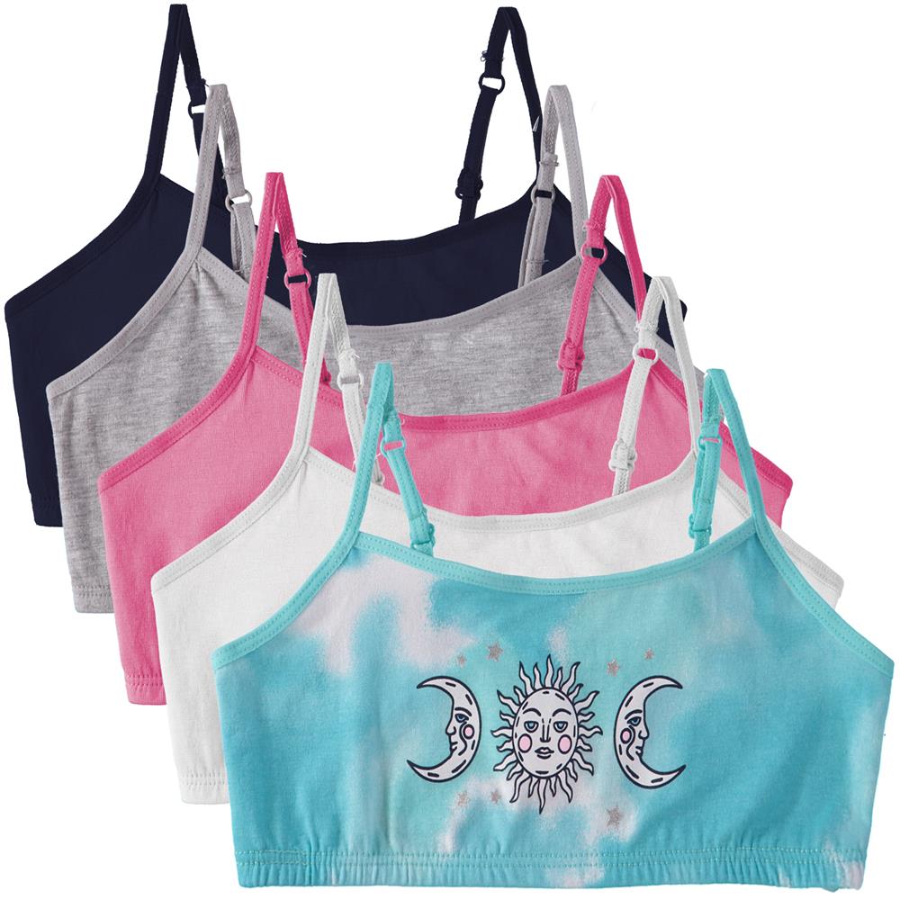 Cyndeelee Girls 7-16 Bralette, 5-Pack