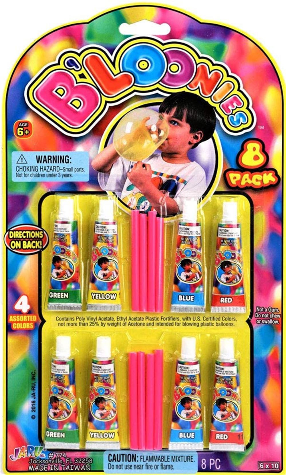 Ja-Ru B'loonies Plastic Balloon Variety 8 Tubes