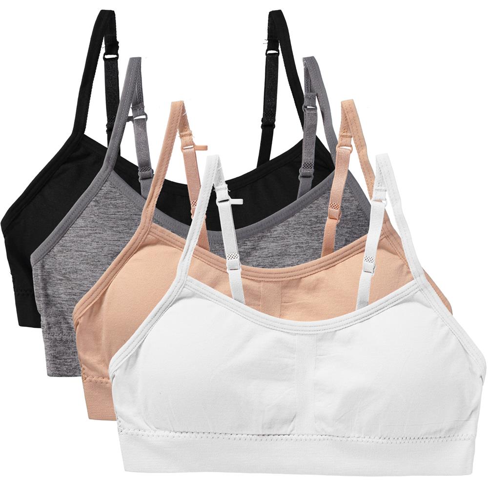 Cyndeelee Girls 7-16 Ava Padded Training Bra, 4-Pack