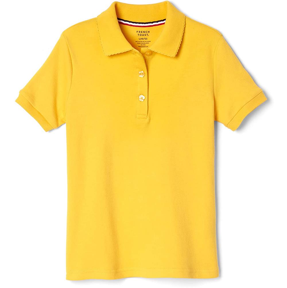 French Toast Girls 7-20 Short Sleeve Interlock Polo with Picot Collar