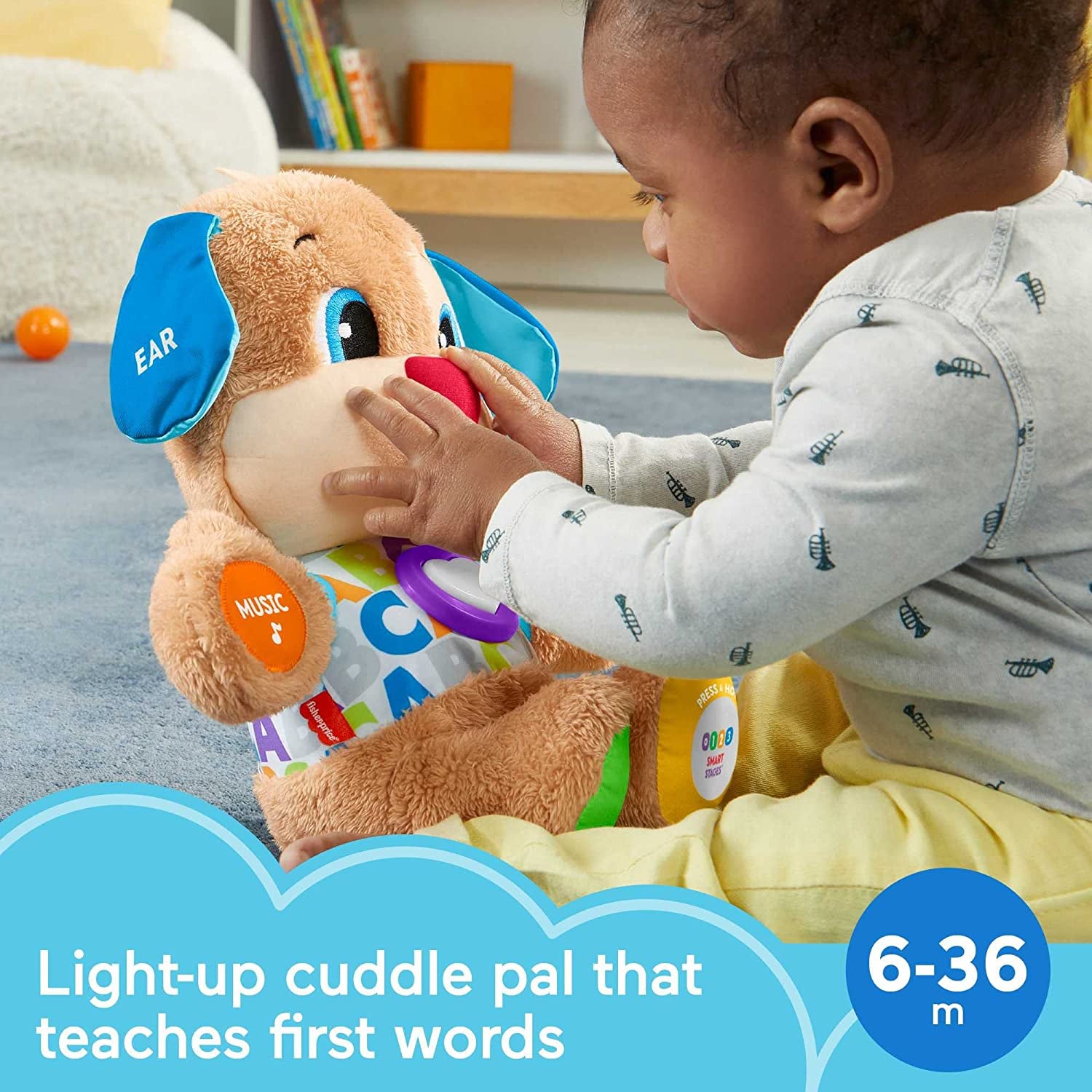 Fisher-Price Laugh & Learn Baby & Toddler Toy Smart Stages Puppy Interactive Plush Dog