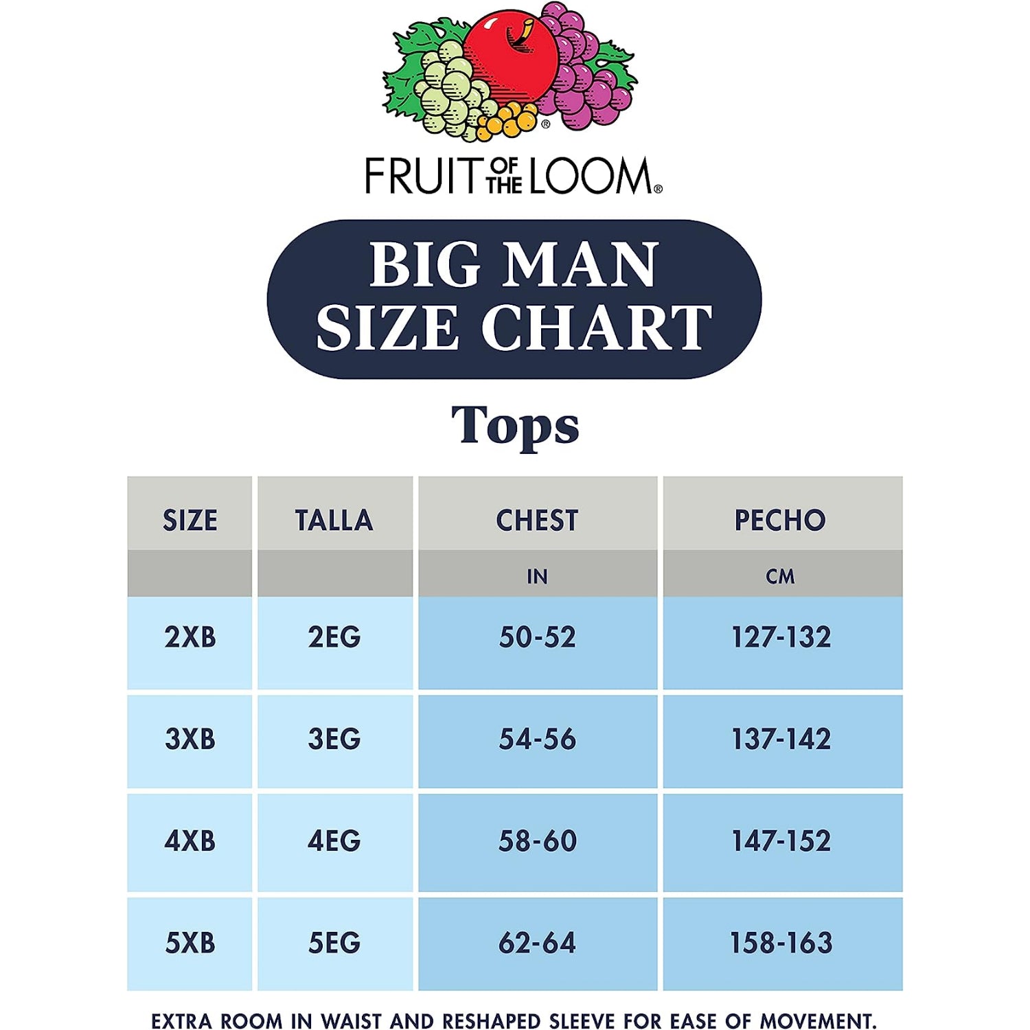 Fruit of the Loom Mens Crew Neck T-Shirts, Big Man, 3-Pack