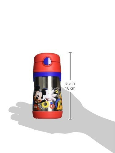 Thermos Stainless Steel 10-Ounce Straw Bottle, Mickey Mouse Clubhouse