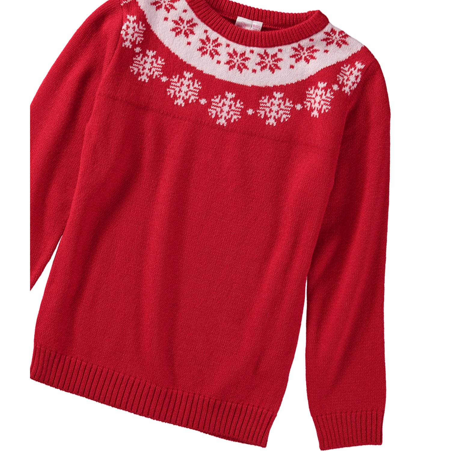 Cyndeelee Girls 2-16 Snowflake Yoke Border Sweater