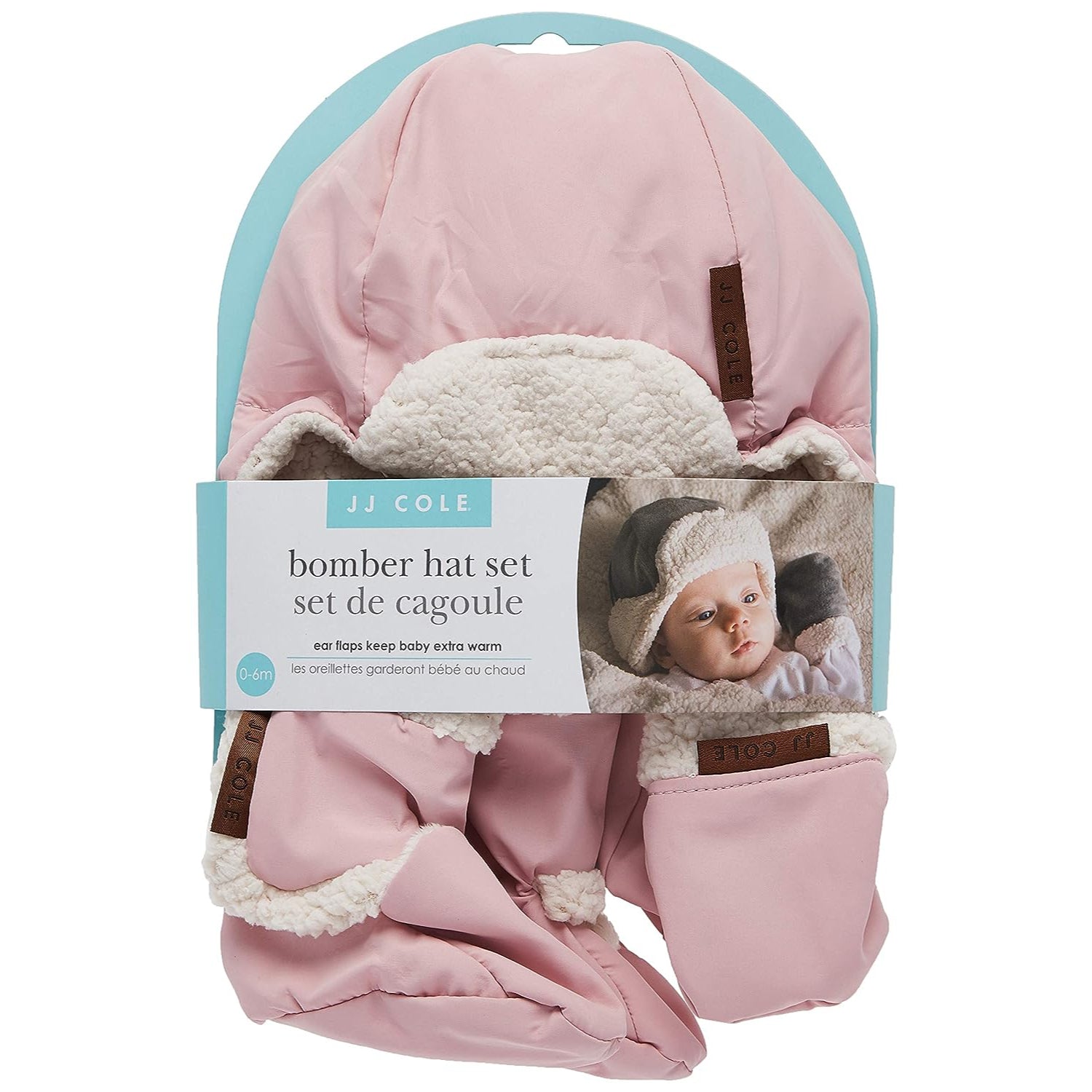 JJ Cole Winter Hat, Mitten, and Booties Set – Winter Baby Essentials – 0 to 6 Months - Blush Pink